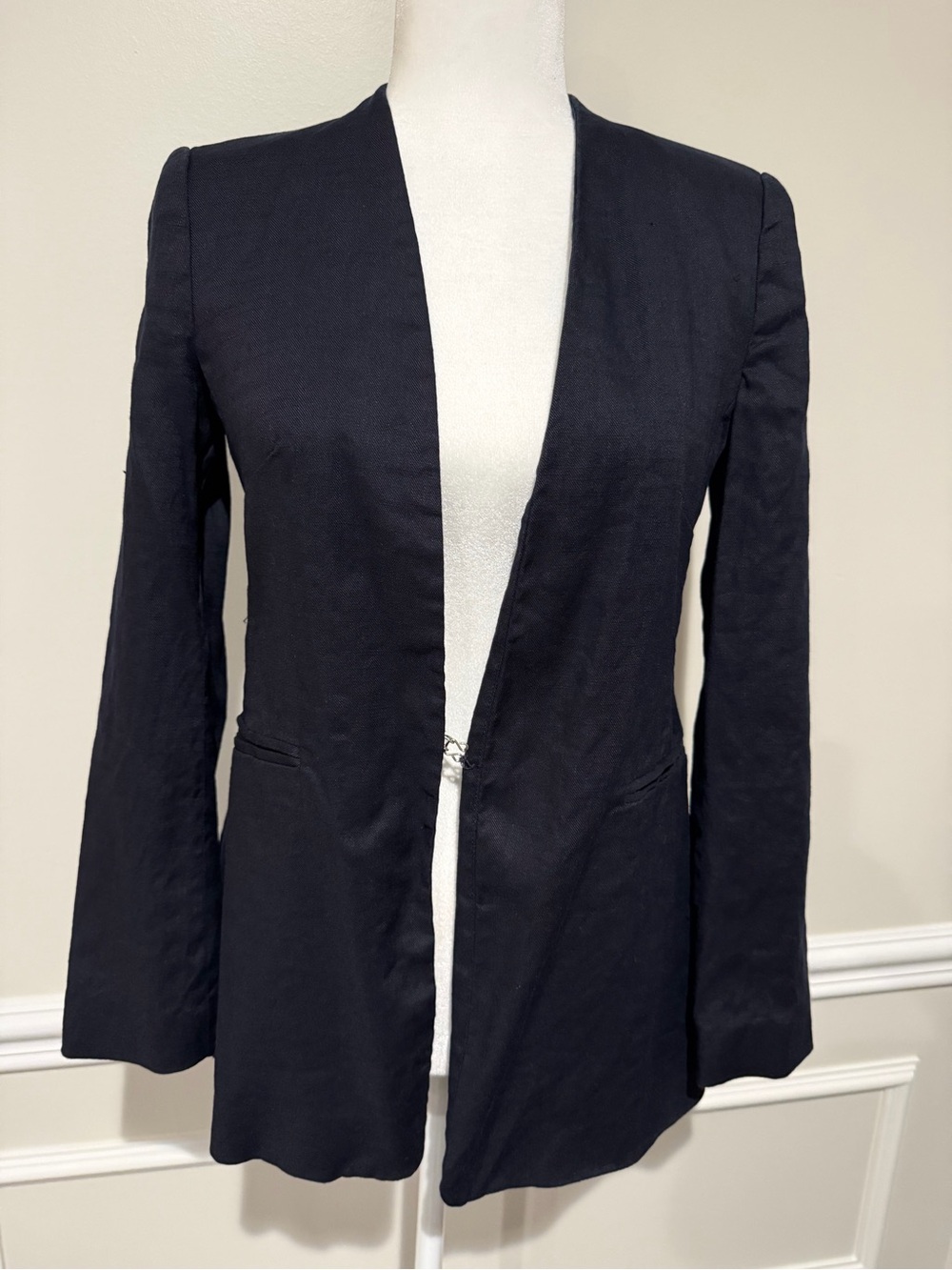 Zara Black Open-Front Blazer Jacket